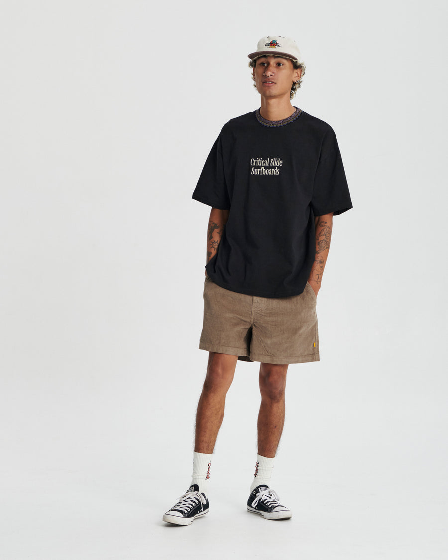 Offset Rib Tee - Vintage Black
