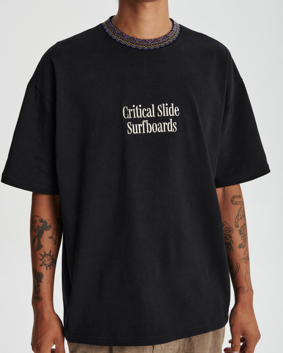Offset Rib Tee - Vintage Black