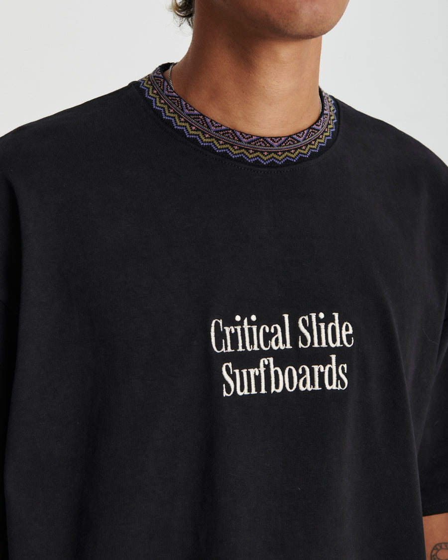 Offset Rib Tee - Vintage Black