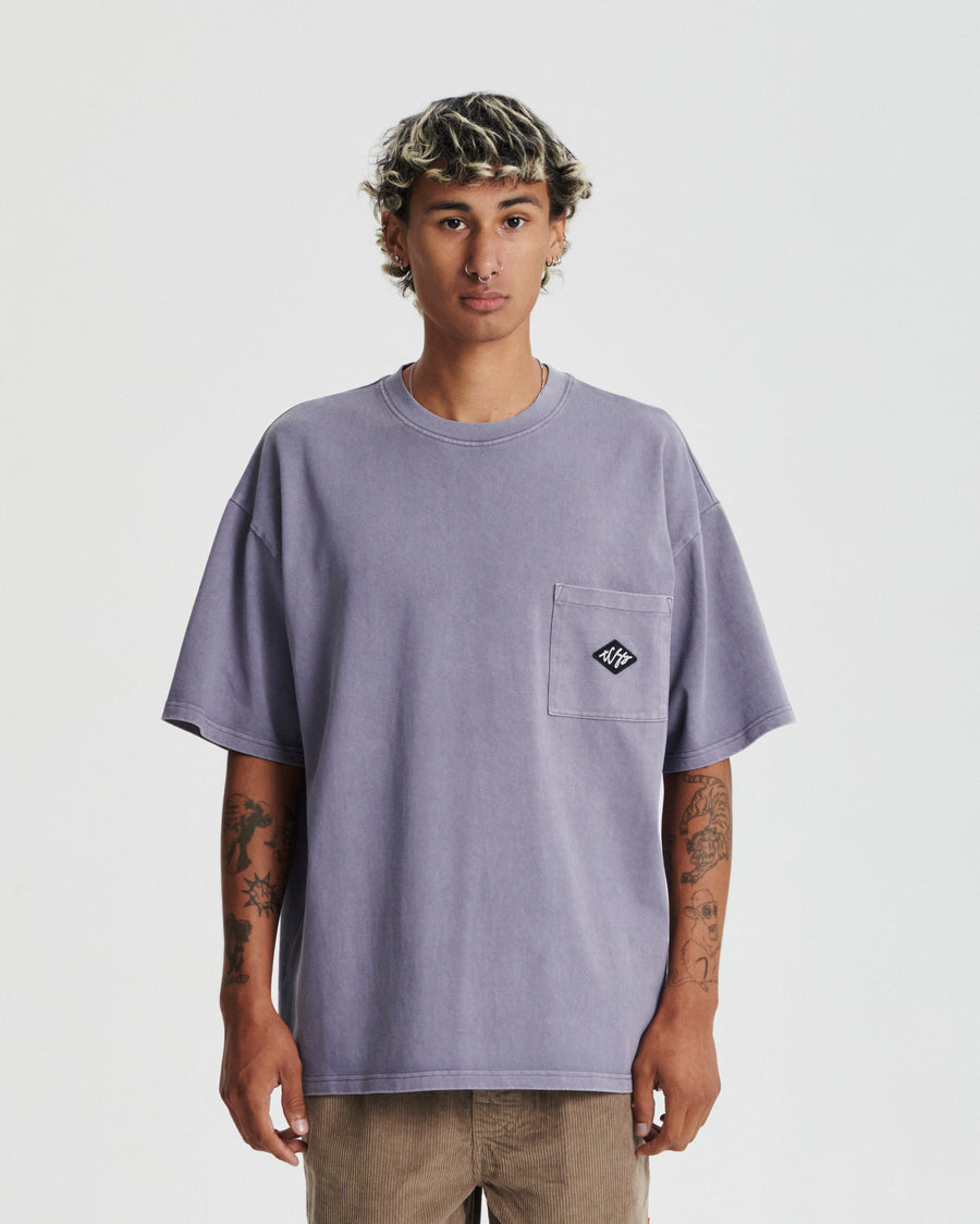 Scribble Pocket Jumbo Tee - Purple Mauve