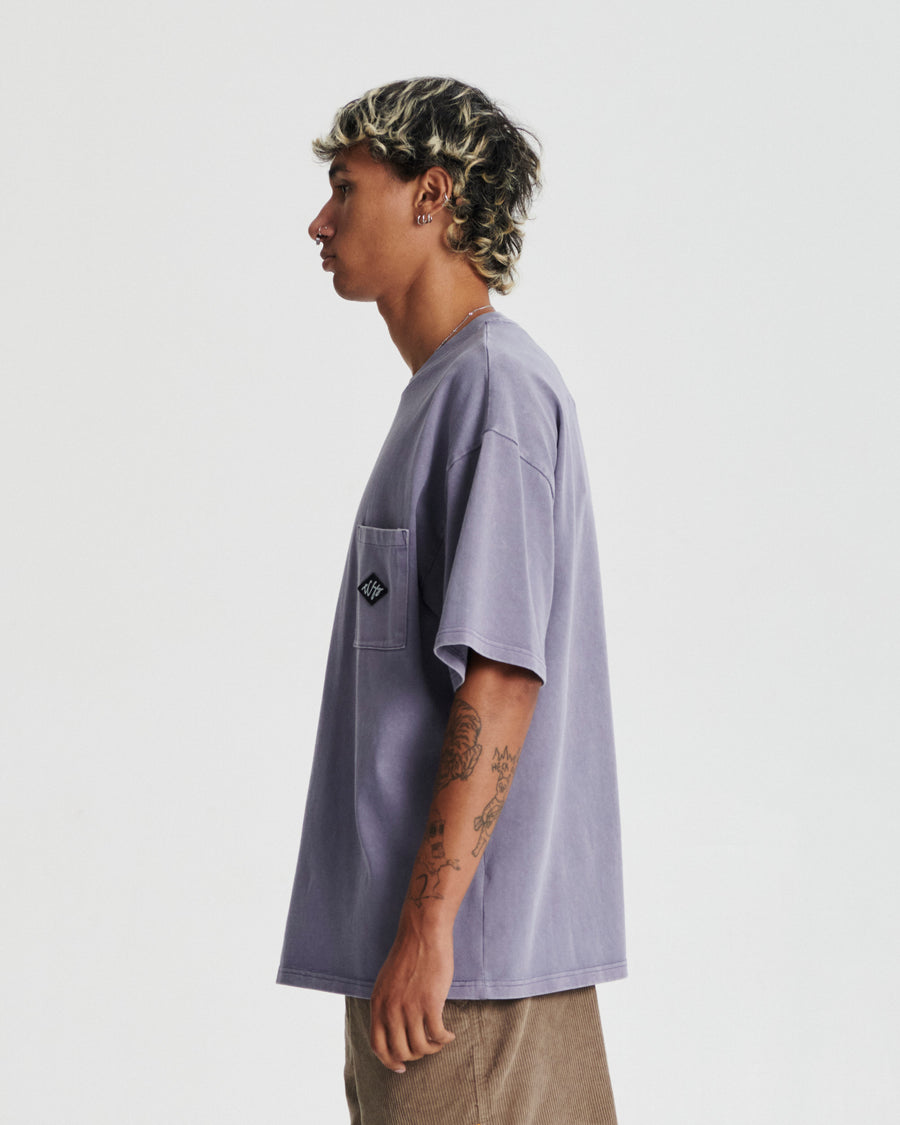 Scribble Pocket Jumbo Tee - Purple Mauve