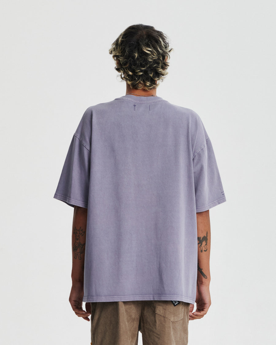 Scribble Pocket Jumbo Tee - Purple Mauve