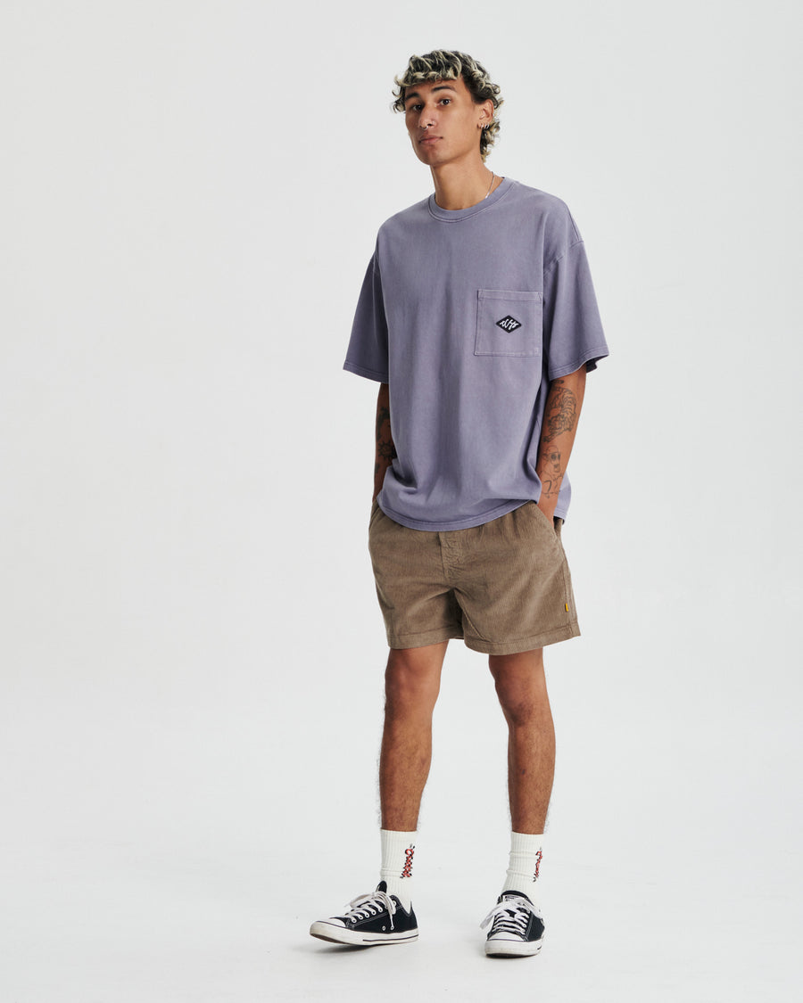 Scribble Pocket Jumbo Tee - Purple Mauve