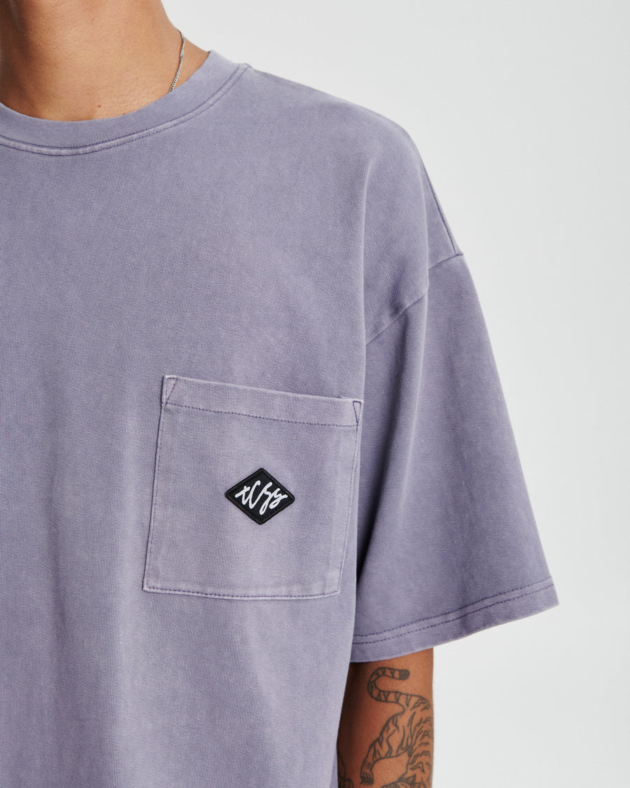 Scribble Pocket Jumbo Tee - Purple Mauve