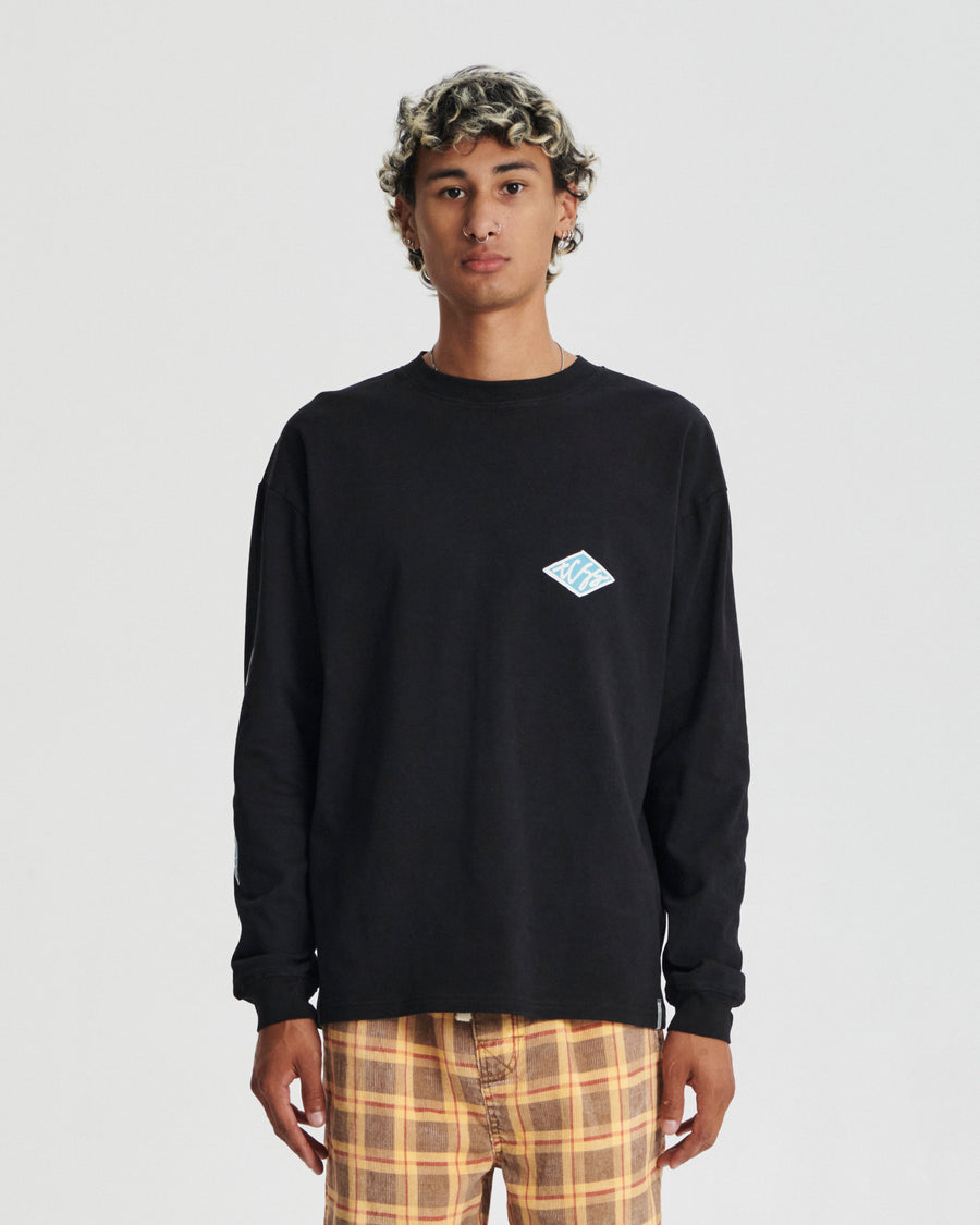 Scribble Ls Tee - Vintage Black