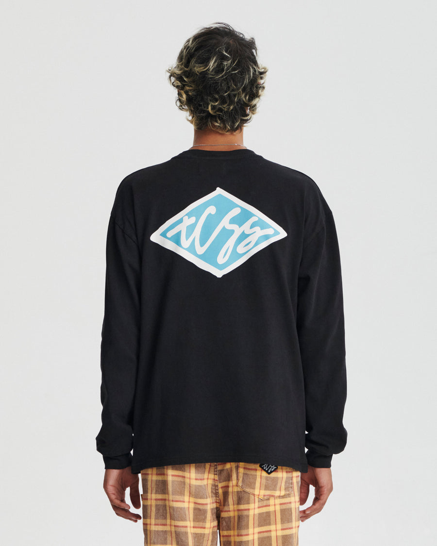 Scribble Ls Tee - Vintage Black