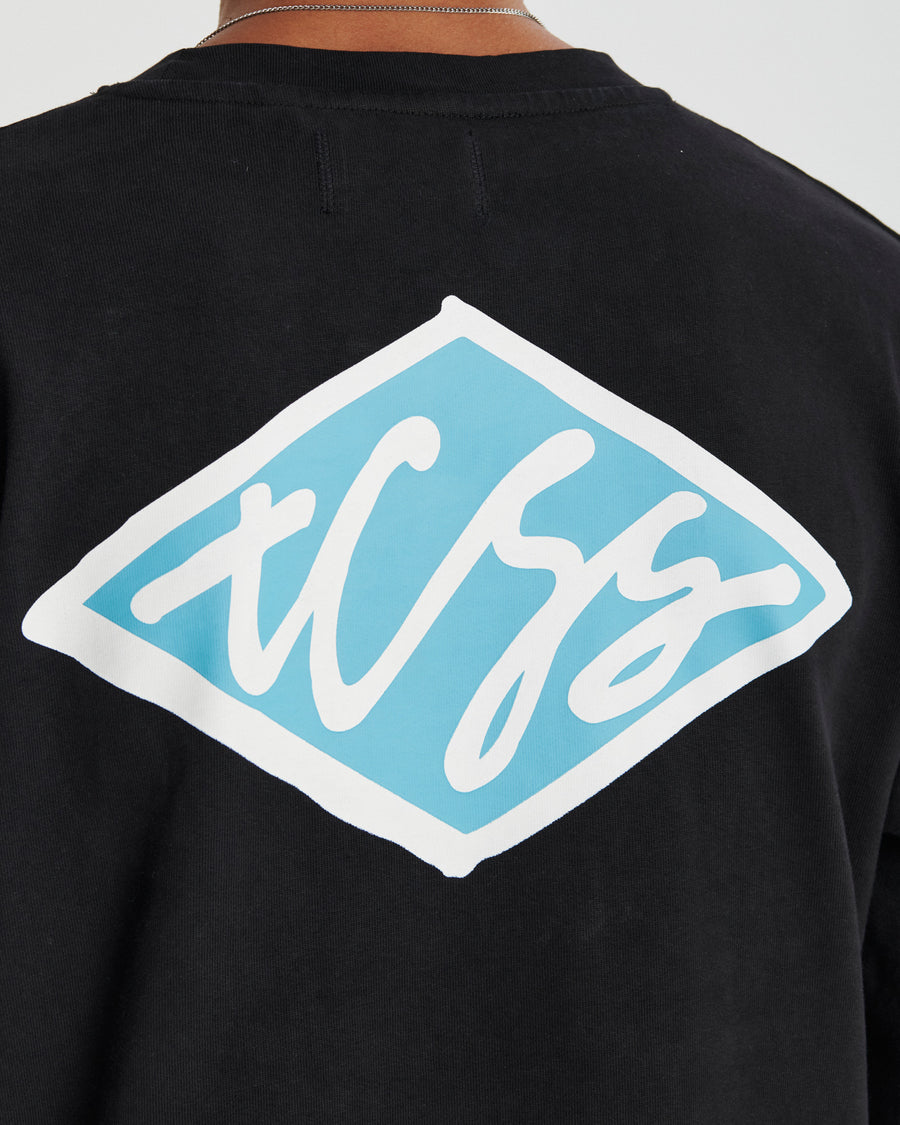 Scribble Ls Tee - Vintage Black