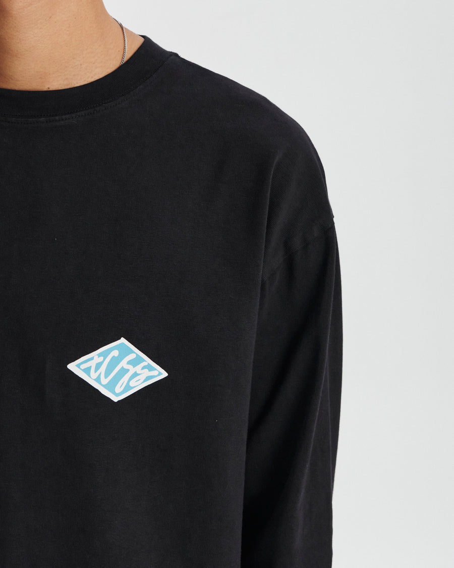 Scribble Ls Tee - Vintage Black