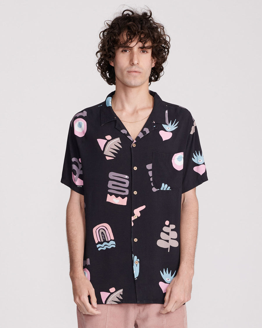 WONDER RAYON SS SHIRT - BLACK