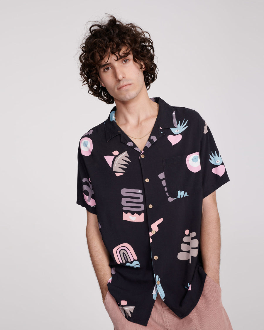 WONDER RAYON SS SHIRT - BLACK