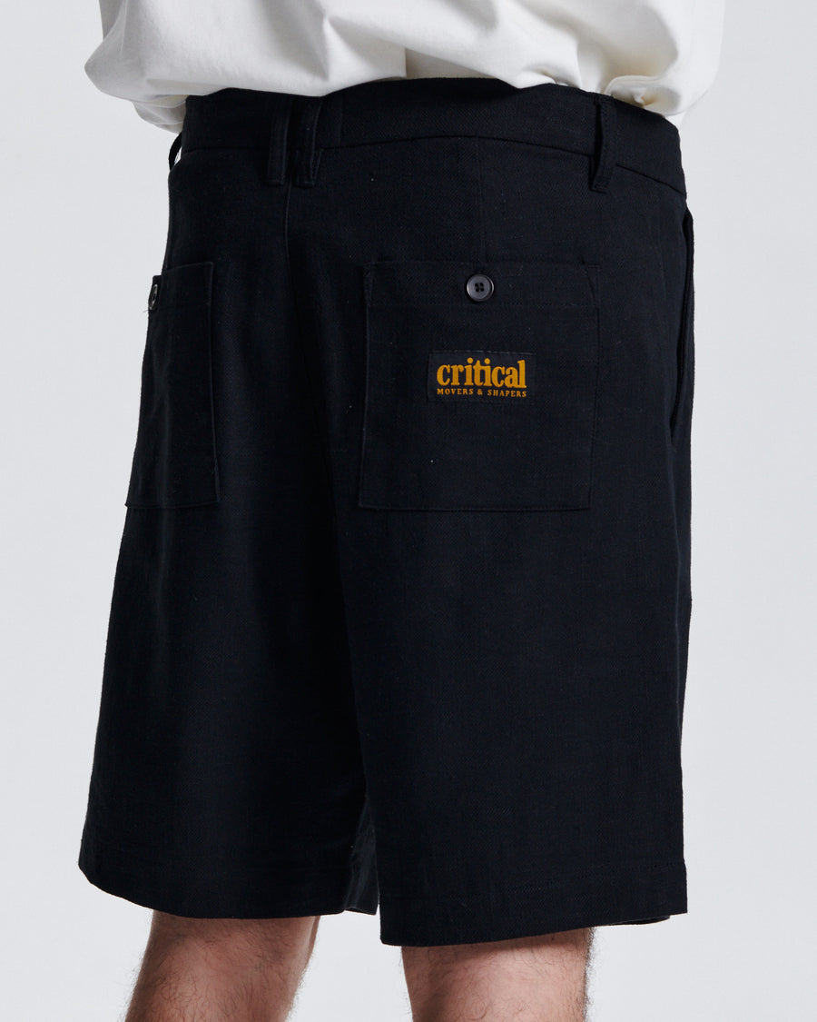 Harro Linen Pleat Short - Black