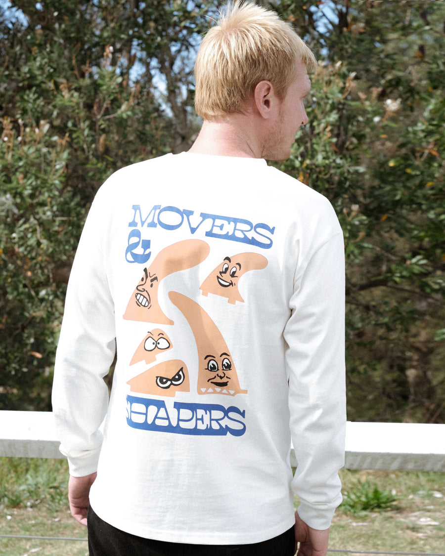 Fin Time Longsleeve Tee - Vintage White