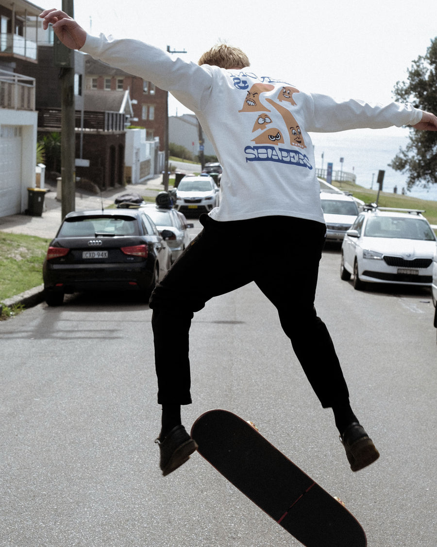 Fin Time Longsleeve Tee - Vintage White