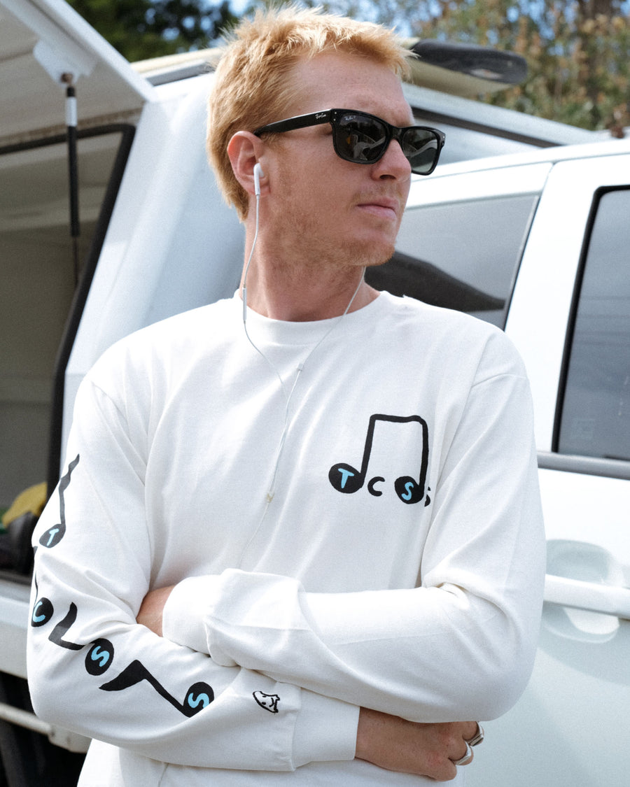 Tunes Longsleeve Tee - Vintage White
