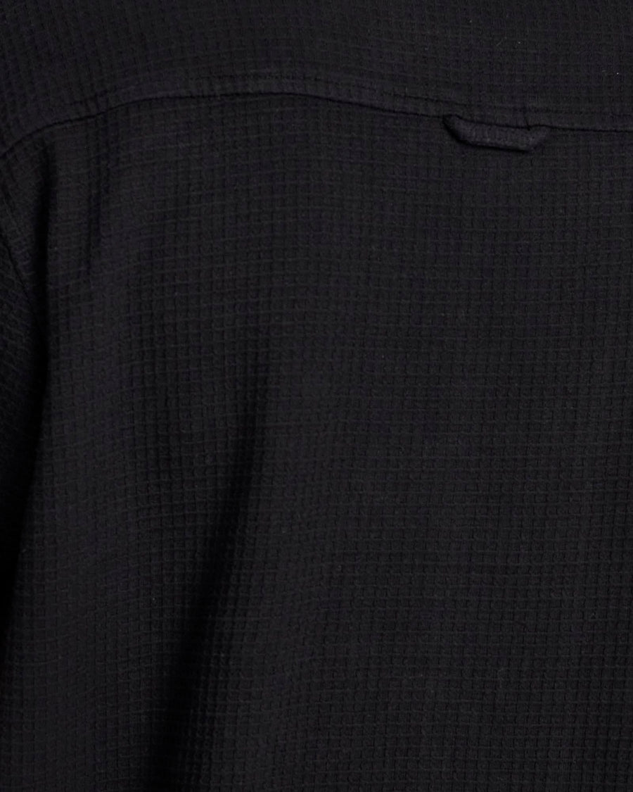 RESORT WAFFLE SHIRT - BLACK