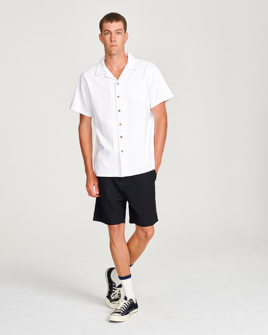 RESORT WAFFLE SHIRT - WHITE