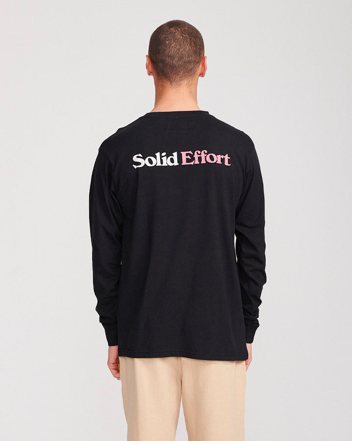 SOLID EFFORT LS TEE - VINTAGE BLACK