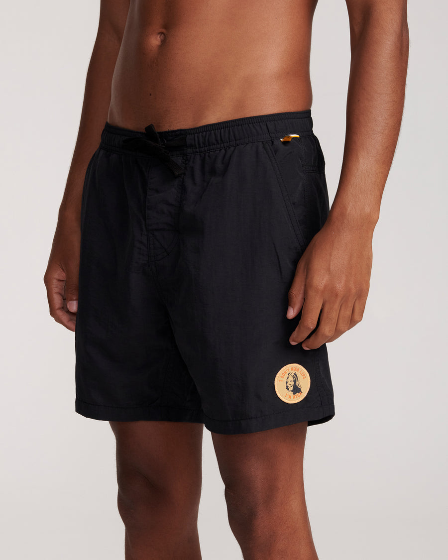 BeachGrit x Critical Slide - I Don't Need Life - Elastic Waist Trunk