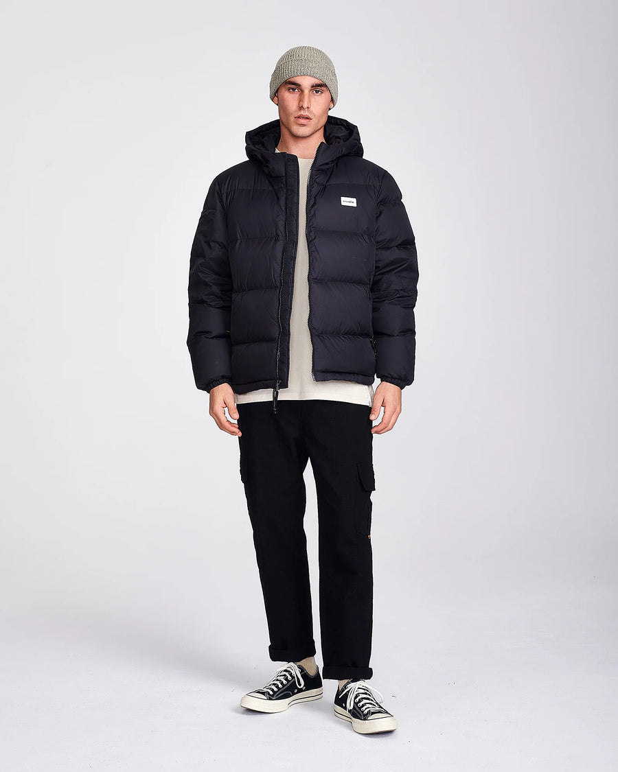 SOS NYLON PUFFER JACKET - VINTAGE BLACK