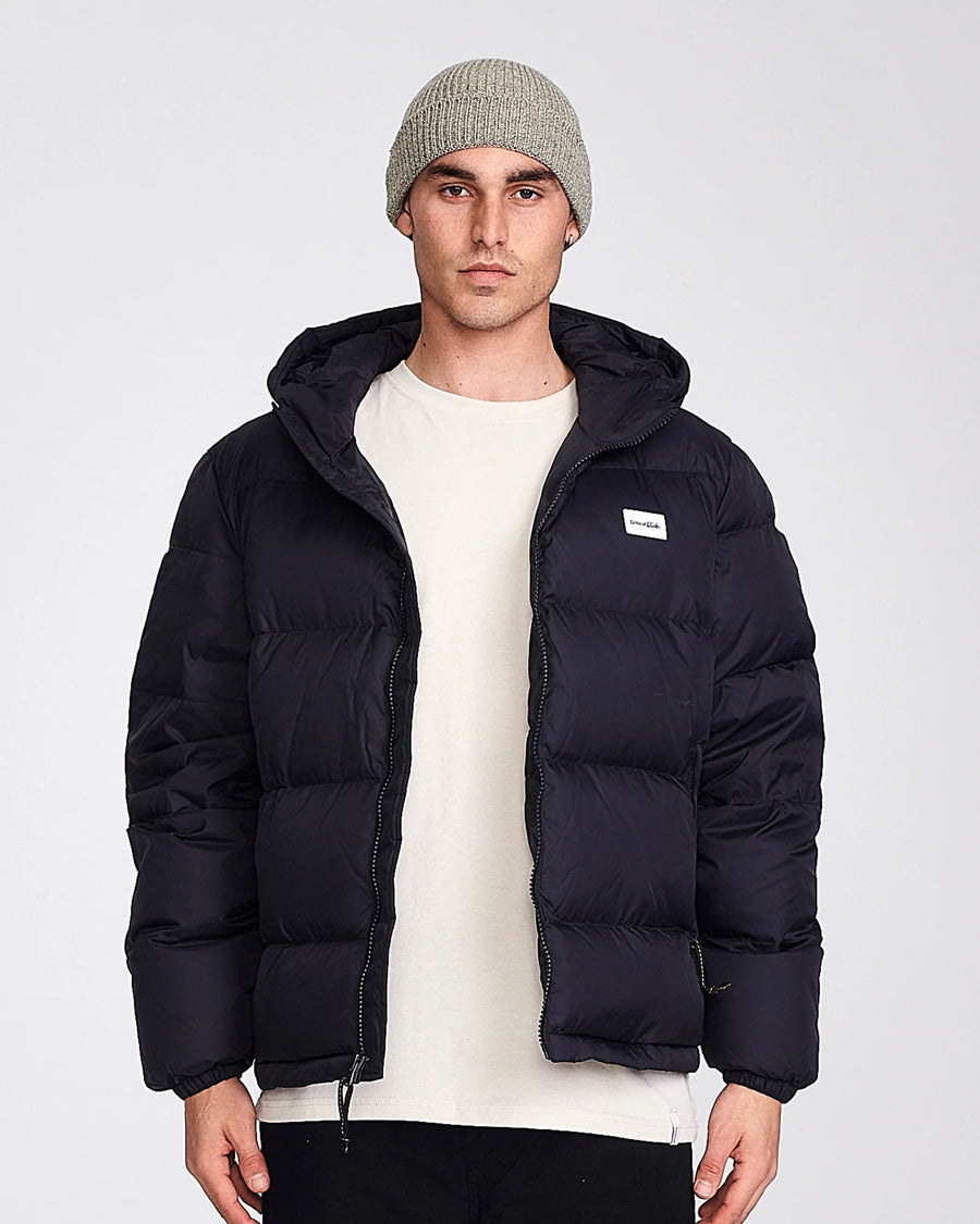 SOS NYLON PUFFER JACKET - VINTAGE BLACK