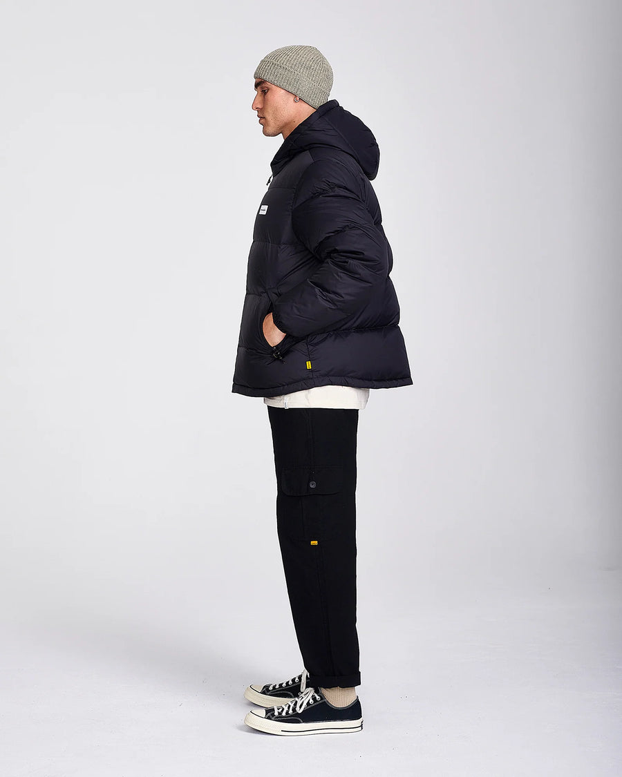 SOS NYLON PUFFER JACKET - VINTAGE BLACK