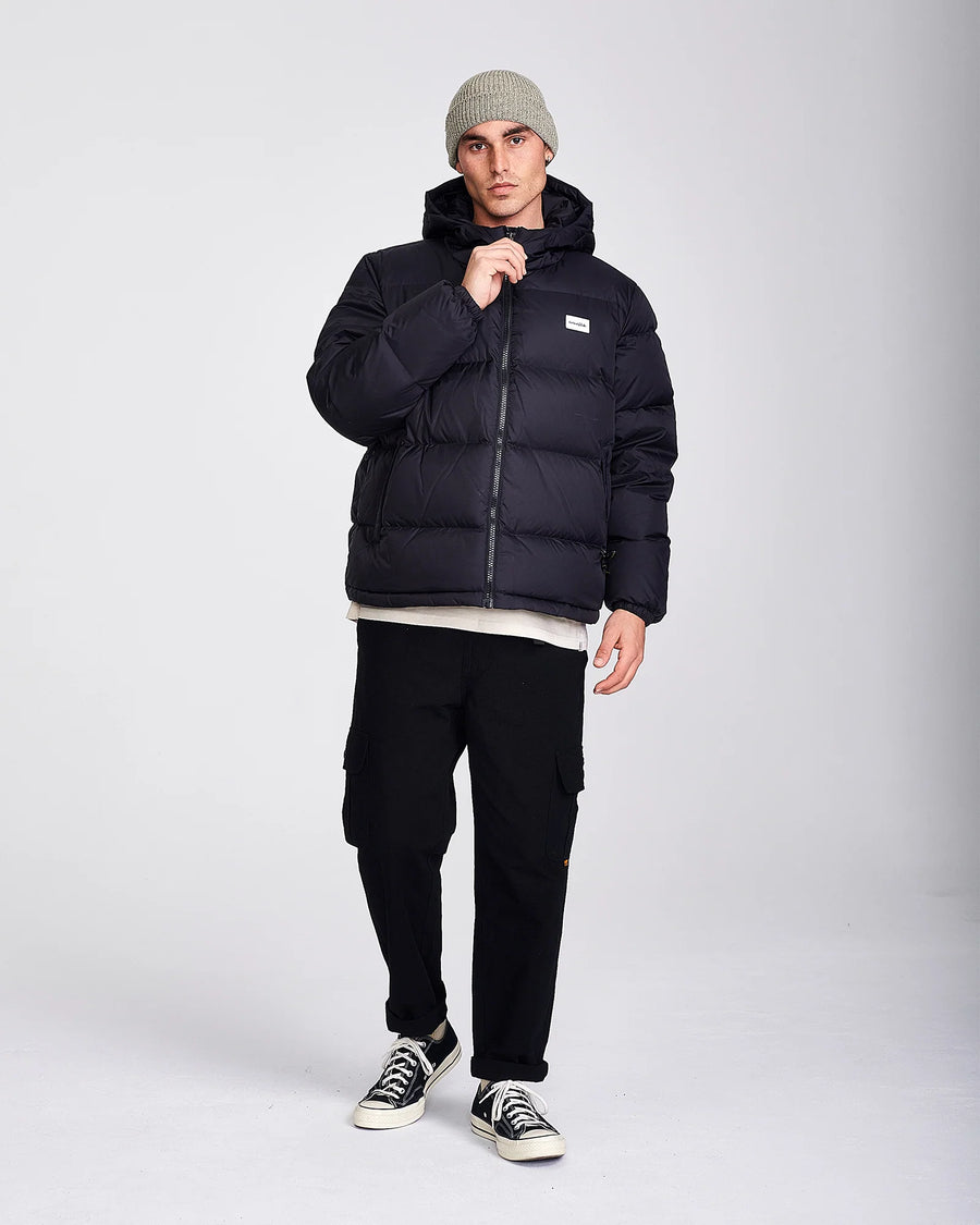 SOS NYLON PUFFER JACKET - VINTAGE BLACK