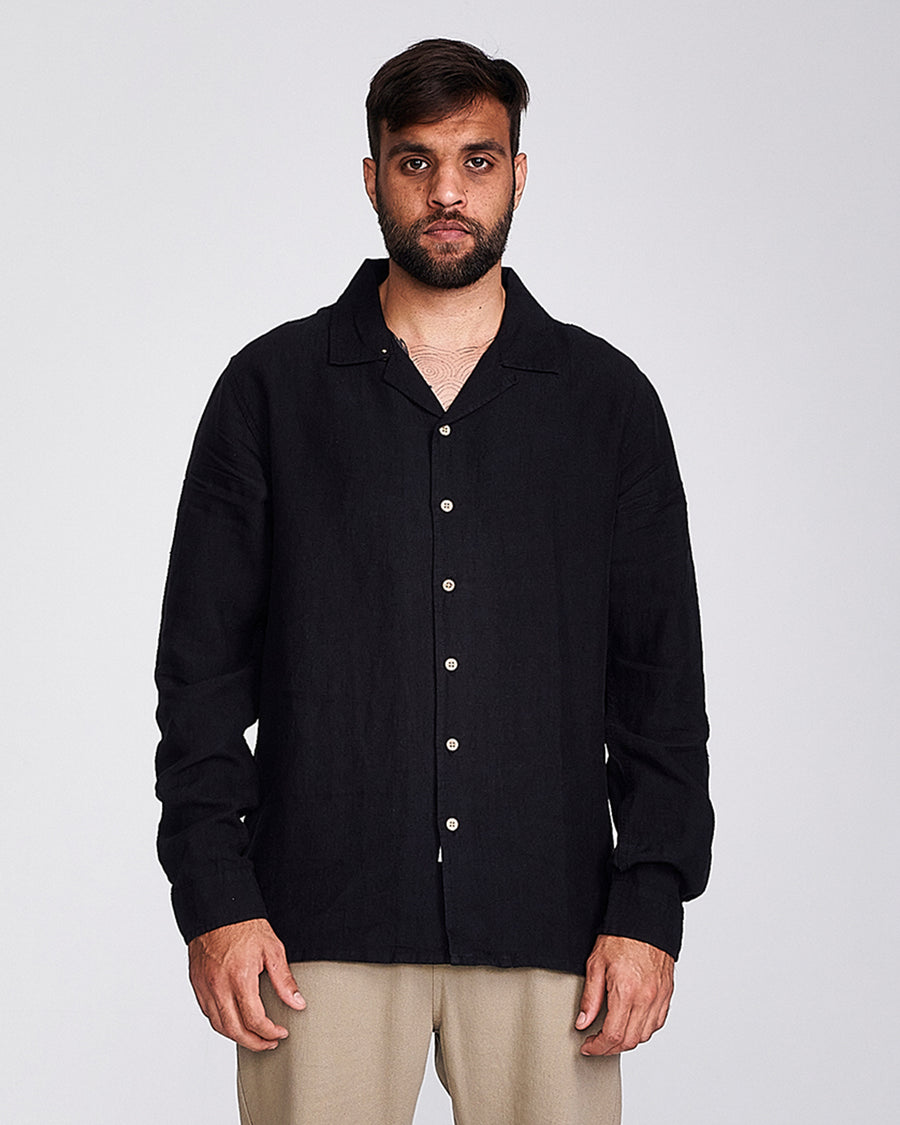 BERT LONGSLEEVE SHIRT - VINTAGE BLACK