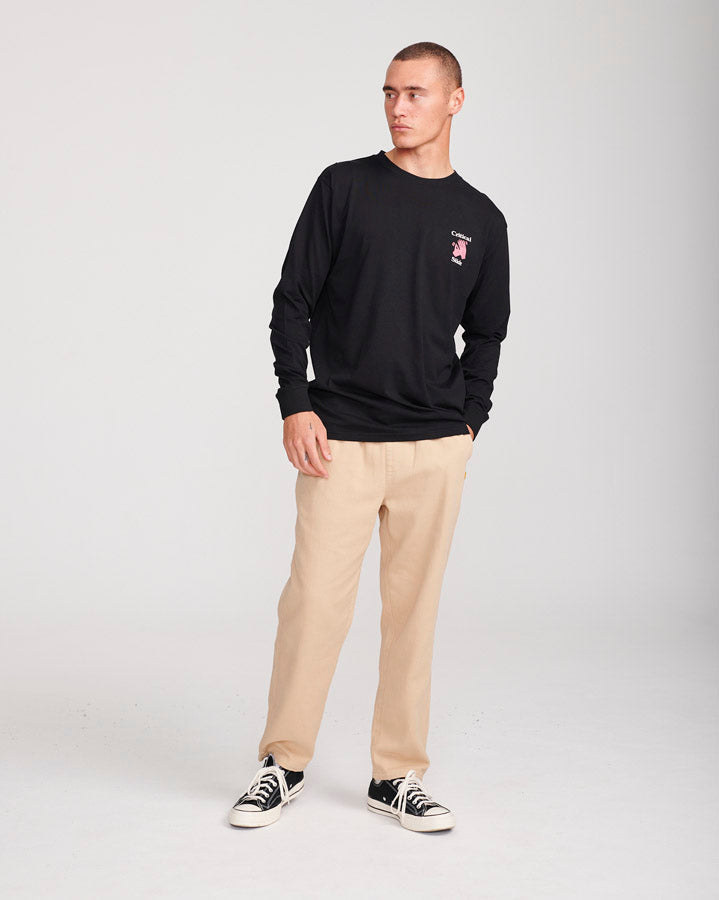 SOLID EFFORT LS TEE - VINTAGE BLACK