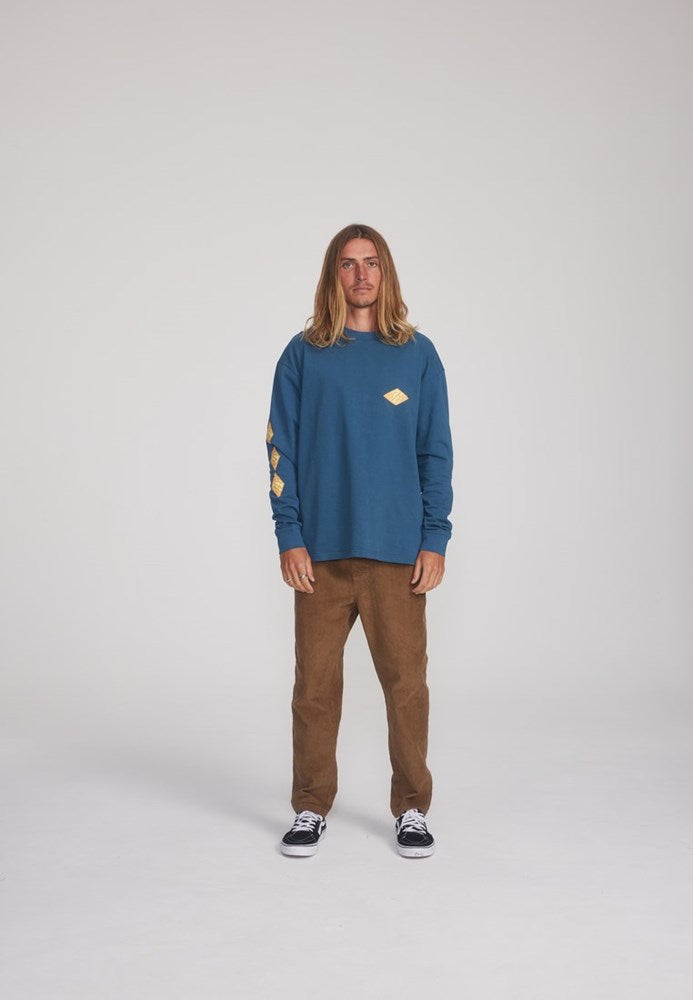 Scribble Ls Tee  - Aegean