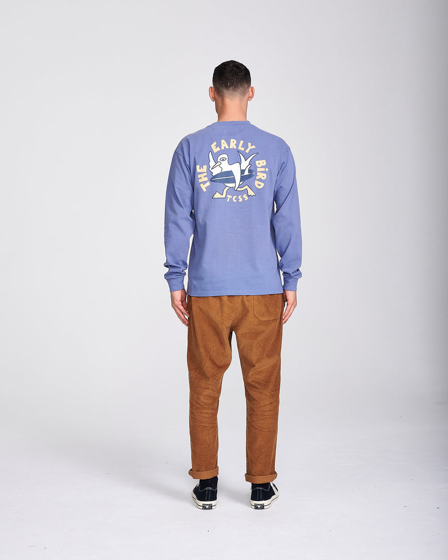 EARLY BIRD LONGSLEEVE TEE - BLUE