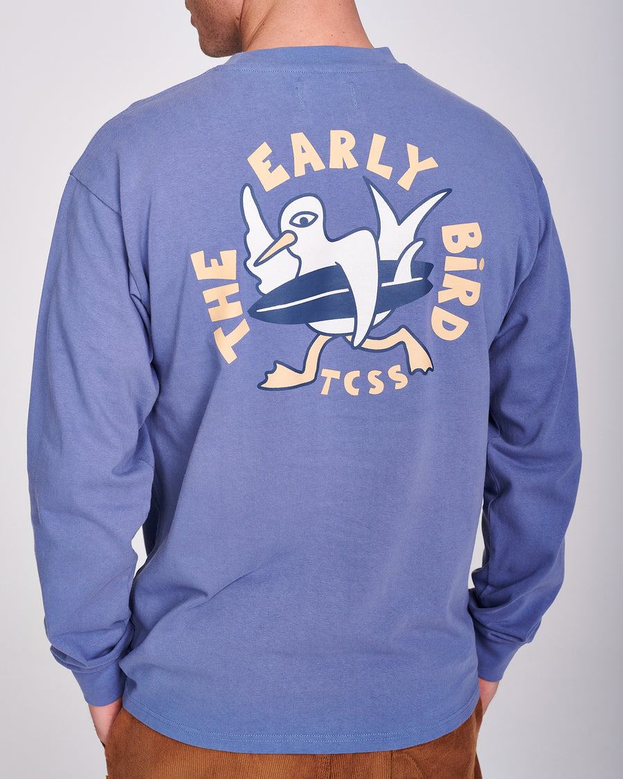 EARLY BIRD LONGSLEEVE TEE - BLUE