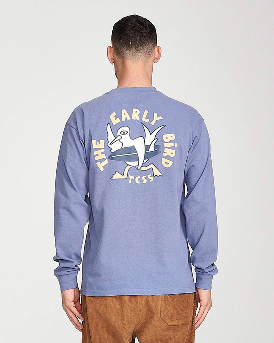 EARLY BIRD LONGSLEEVE TEE - BLUE