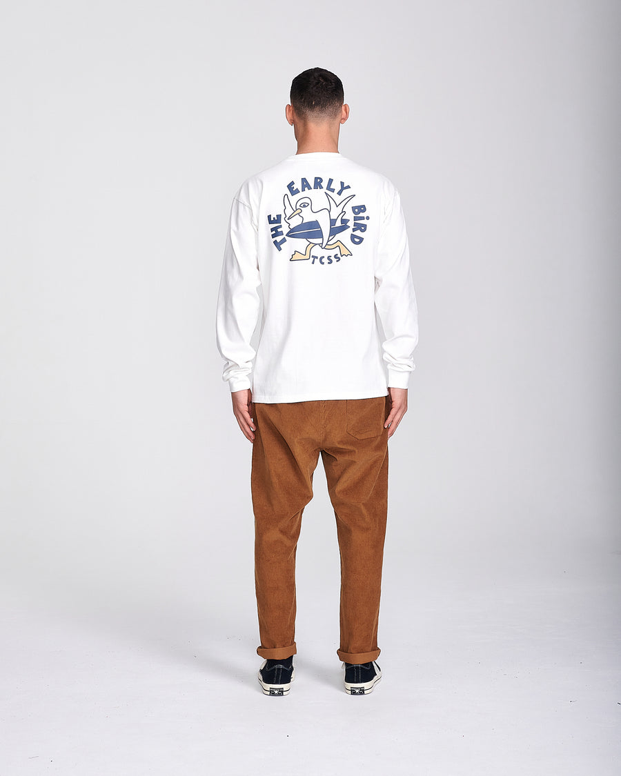 EARLY BIRD LONGSLEEVE TEE - VINTAGE WHITE