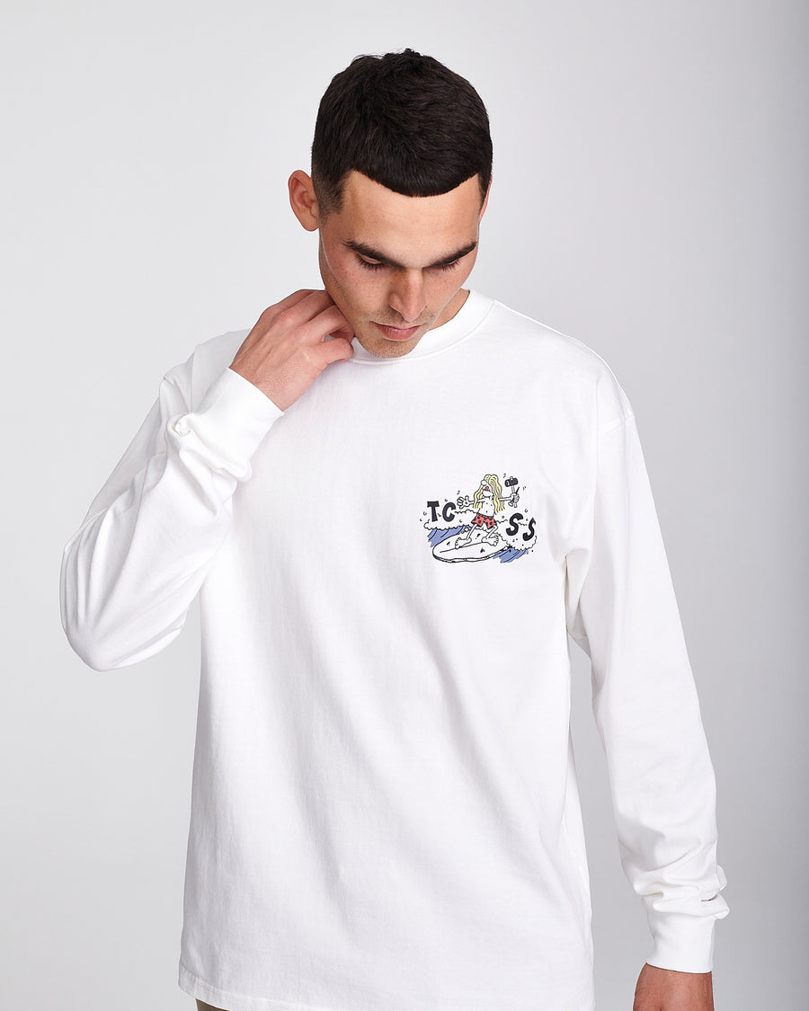 MAKERS LONGSLEEVE TEE- VINTAGE WHITE