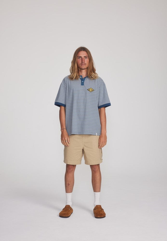 Scribble Polo Tee - Aegean