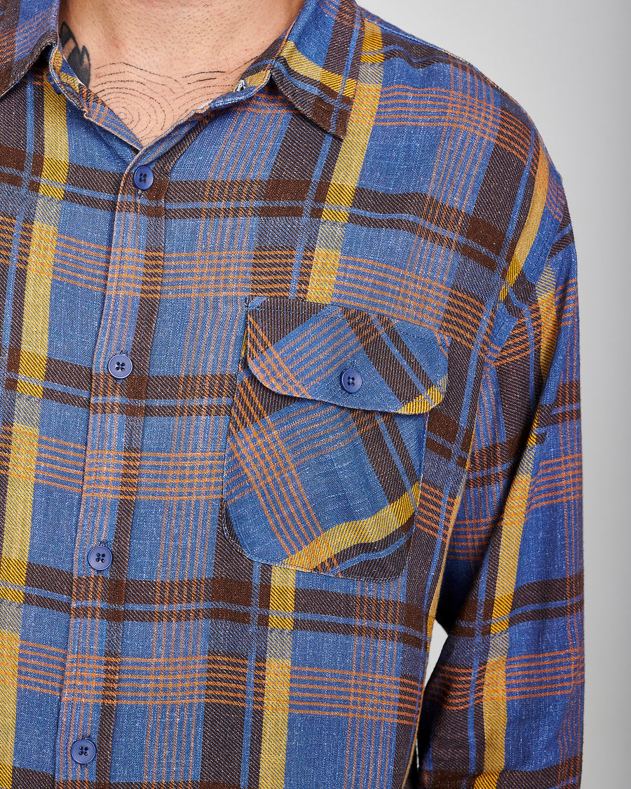 KARMA LONG SLEEVE SHIRT - BLUE
