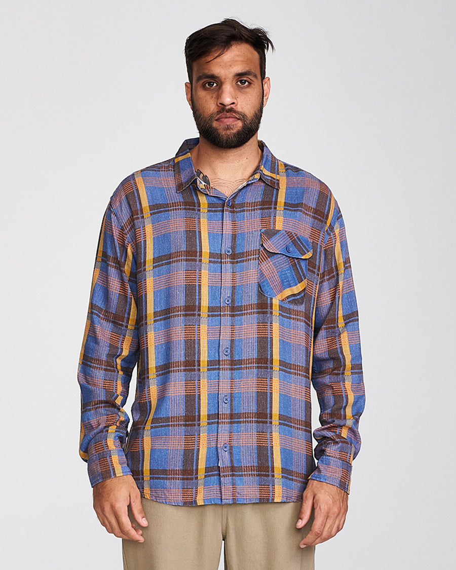 KARMA LONG SLEEVE SHIRT - BLUE